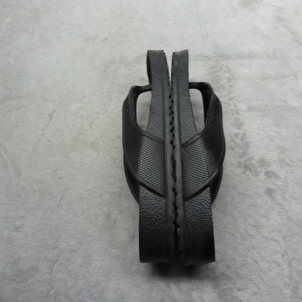 Birkenstock Flip Flops Unisex W10 M8 Thong Sandal Black Beach Summer Comfort EUC
